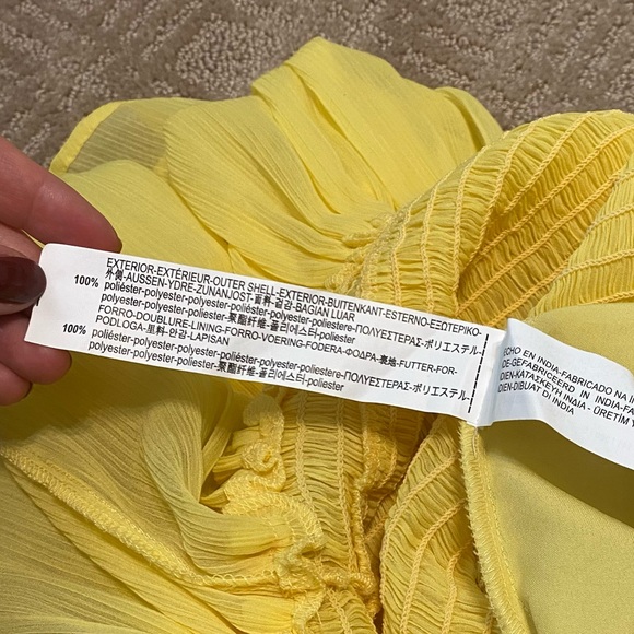 {Zara} Sleeveless Yellow Crepe Mini Dress ~ Size Small - Picture 12 of 16